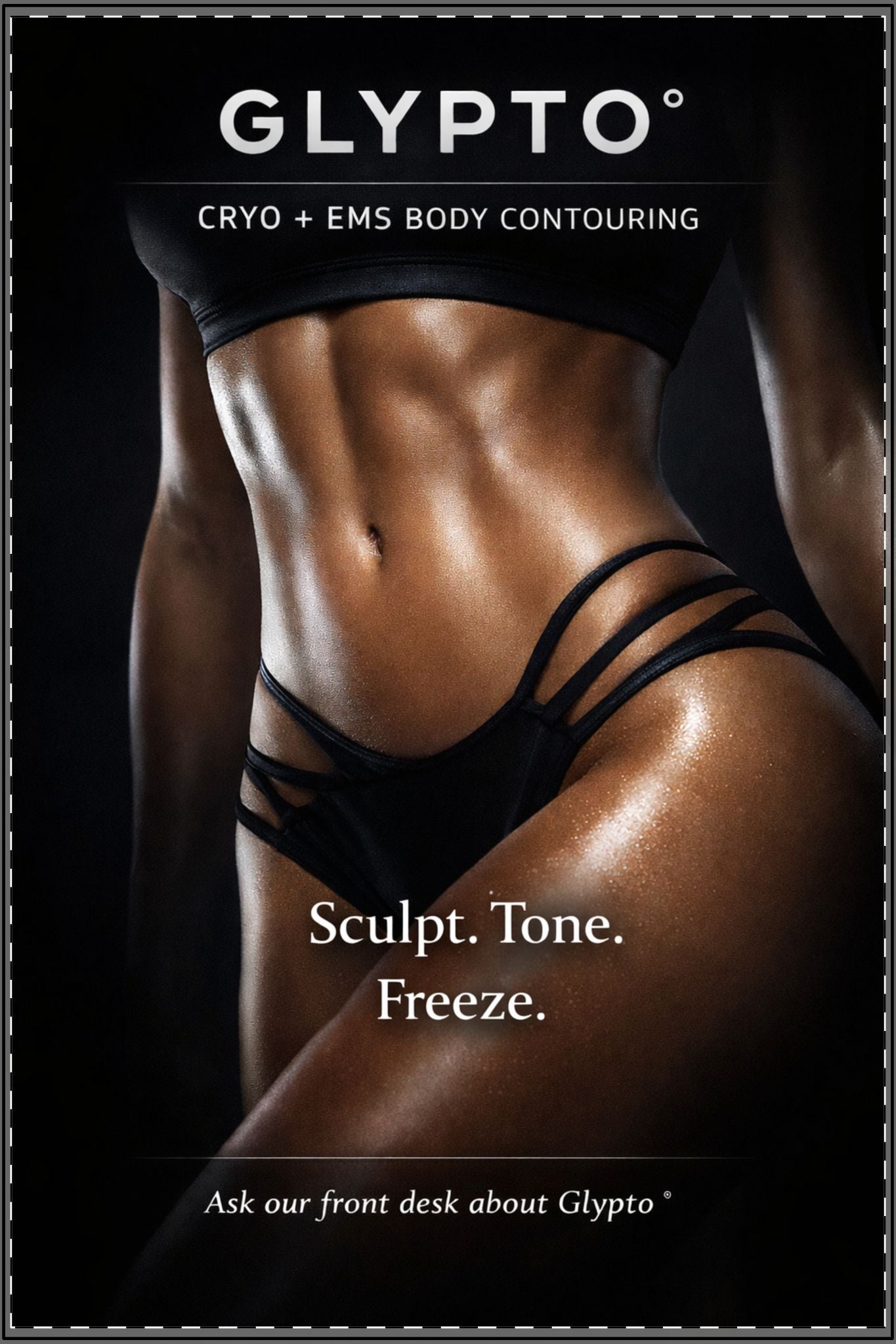 Satin Poster — Glypto Promotional Print - Woman Abdomen ("Sculpt. Tone. Freeze.")